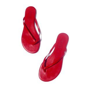 TKEES Lipstick Women Red Solid Sandals Flip Flop